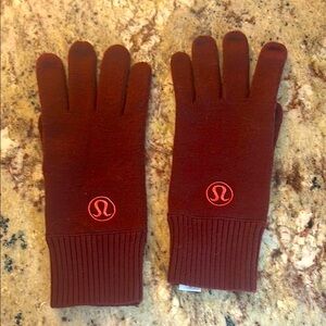 Lululemon Burgundy Knit Gloves